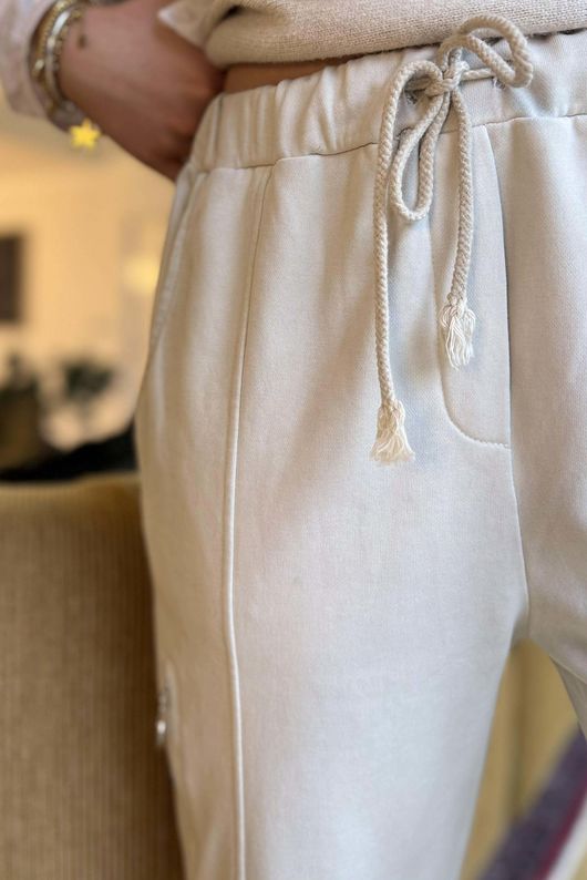 Anine Soft Touch Zip Jogger Washed Stone